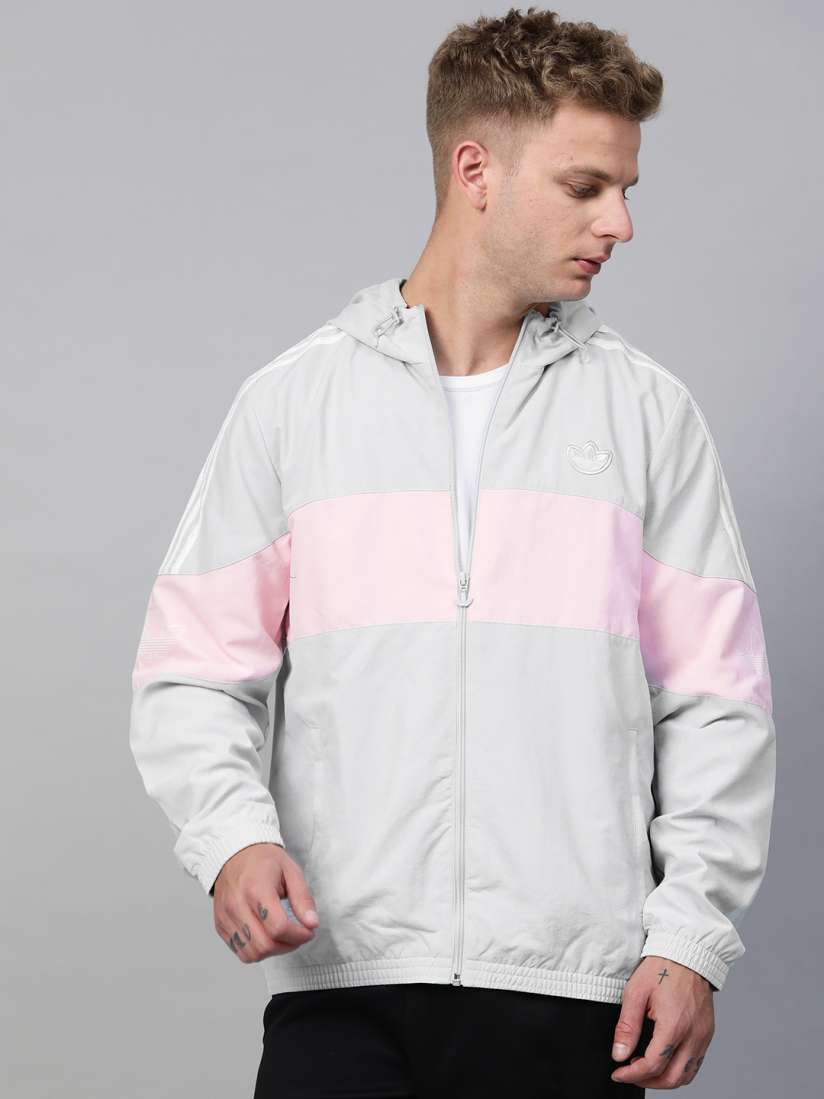 Pink and white adidas jacket clearance