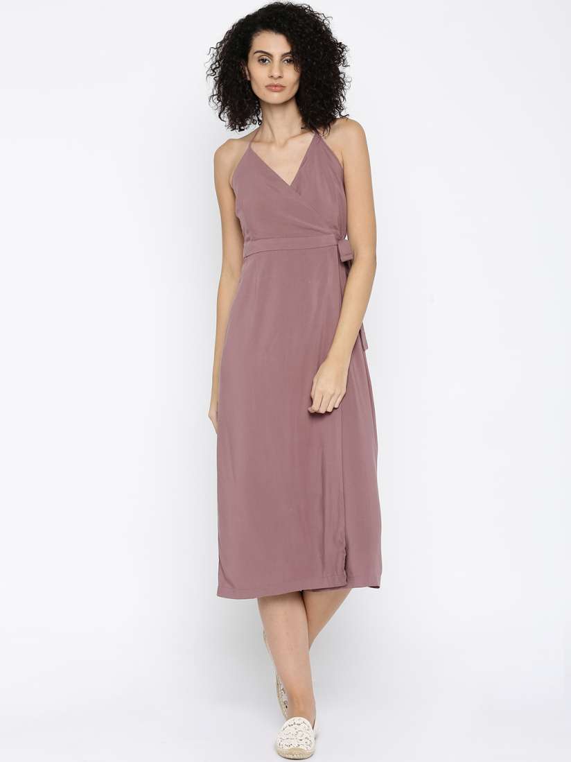 Buy FOREVER 21 Mauve Halter Neck Midi Dress Dresses for Women 1278239 Myntra