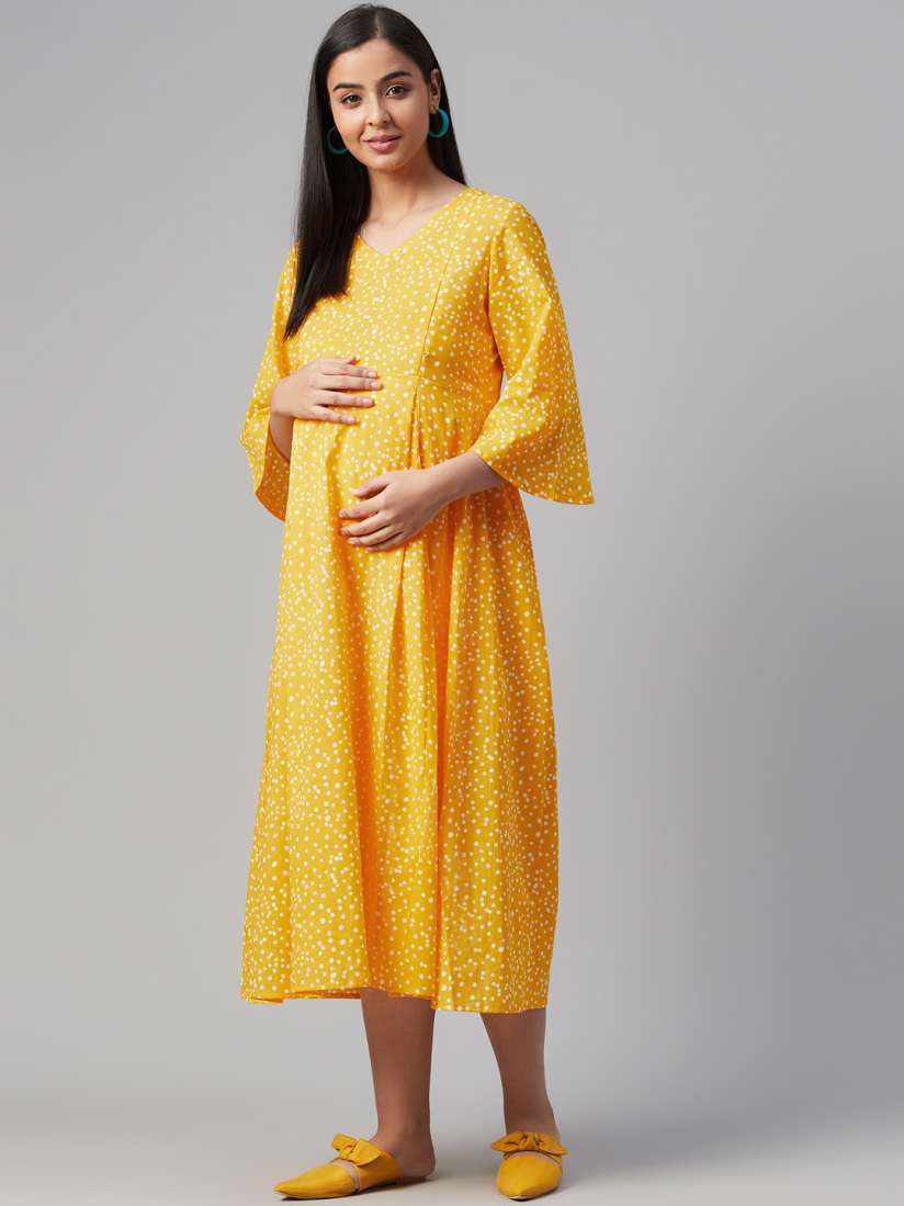 White and yellow maternity dress on sale