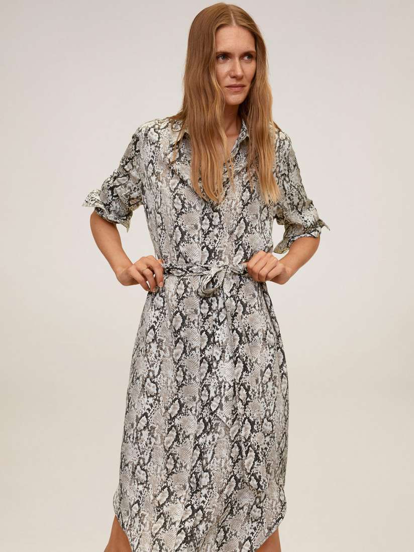 Grey snakeskin shirt dress hotsell