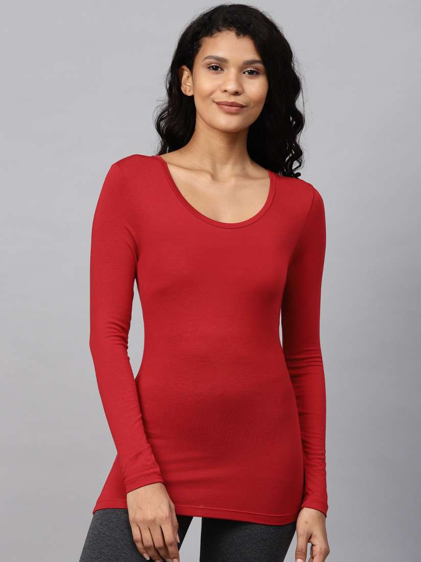 Womens red thermal top hot sale