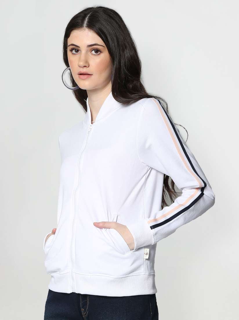 Buy Flying Machine Women White Solid Sweatshirt Sweatshirts for Women 12802218 Myntra