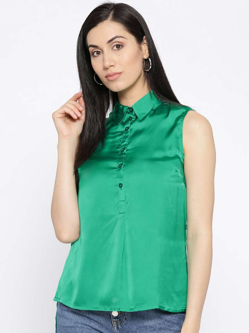 Buy Vero Moda Green High-Low Top Tops for Women 1280520 Myntra