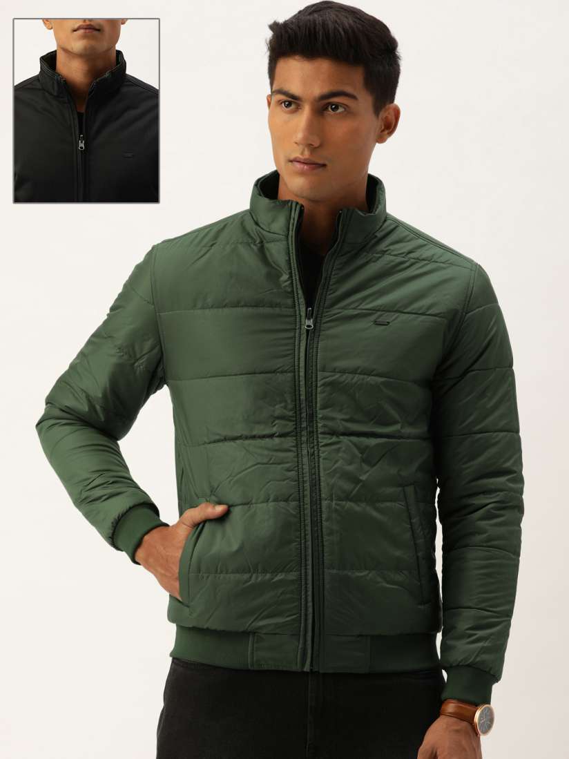 Buy Peter England Men Olive Green Solid Reversible Padded Jacket Jackets for Men 12814744 Myntra