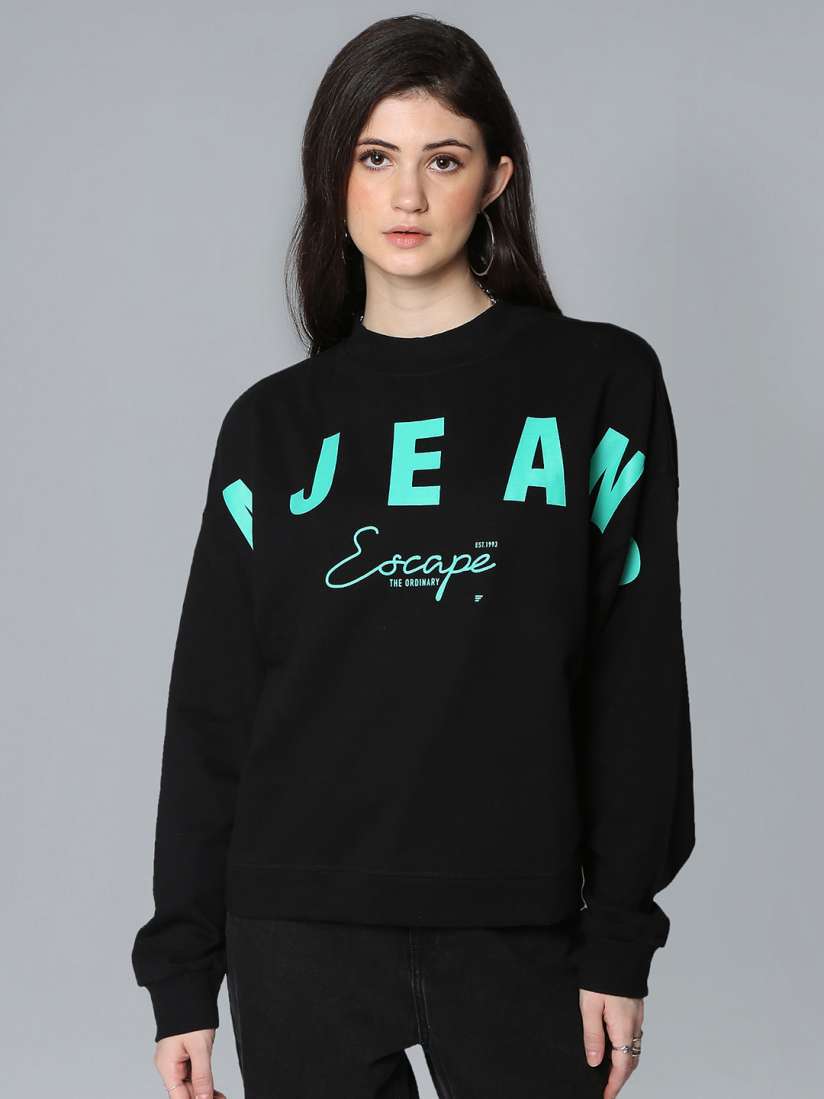 Flying machine black sweatshirt sales