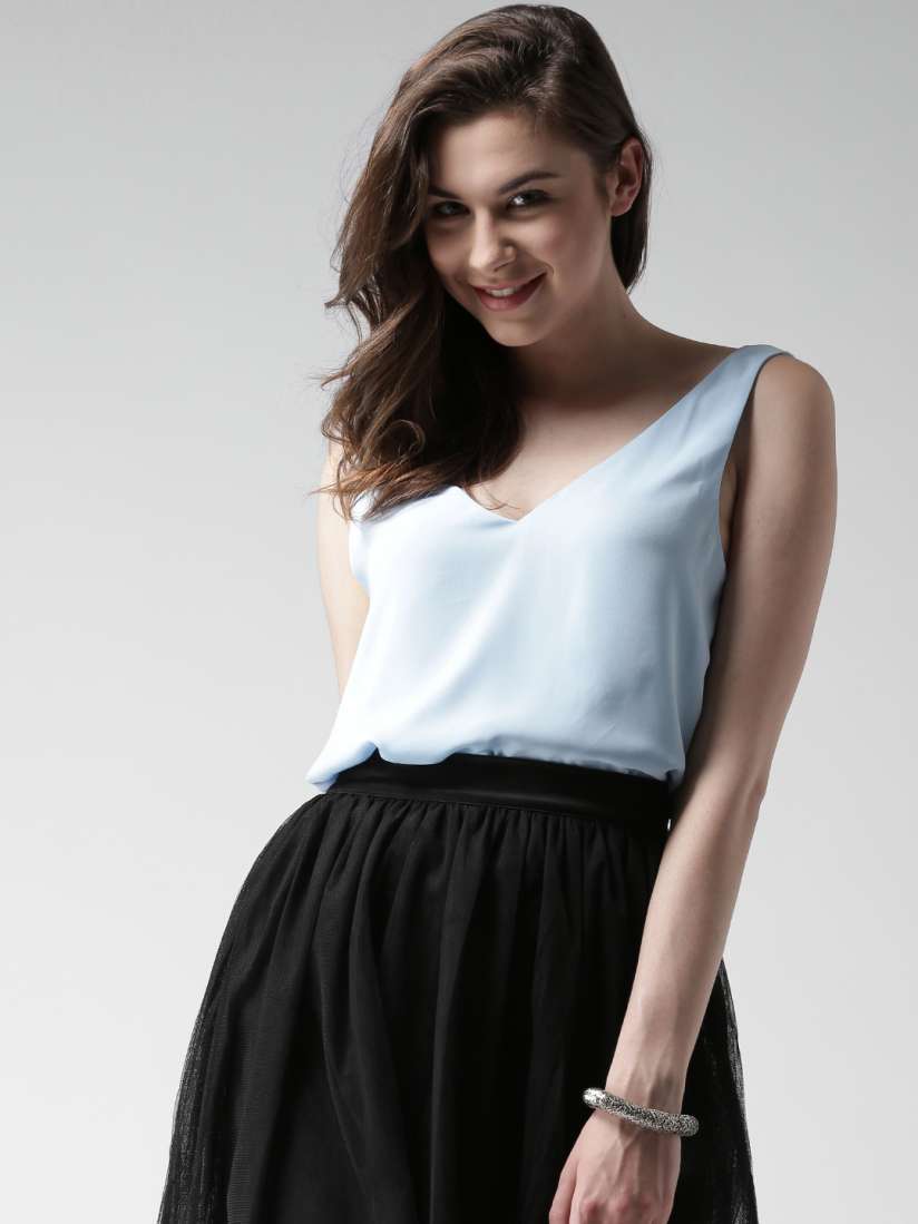 Buy FOREVER 21 Powder Blue Top Tops for Women 1283012 Myntra