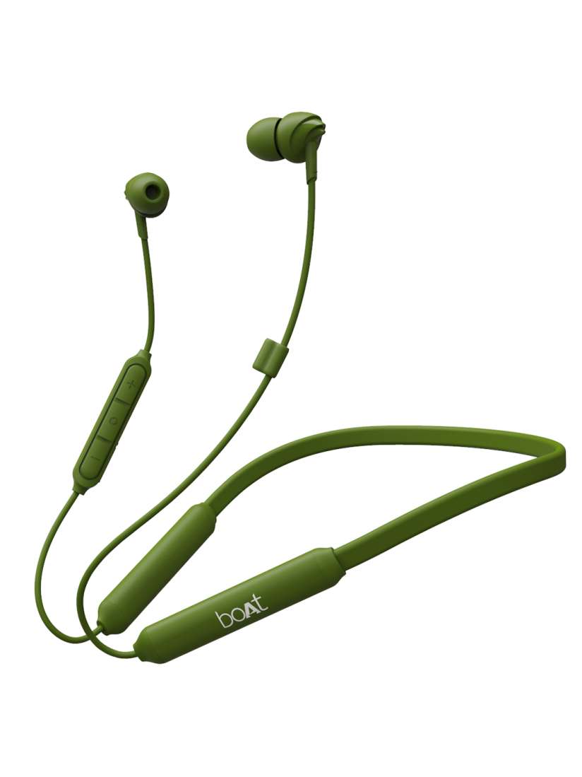 Buy boAt 100 Wireless Neckband Green with Super Extra Bass Up to 30H Playback Headphones for Unisex 12841066 Myntra