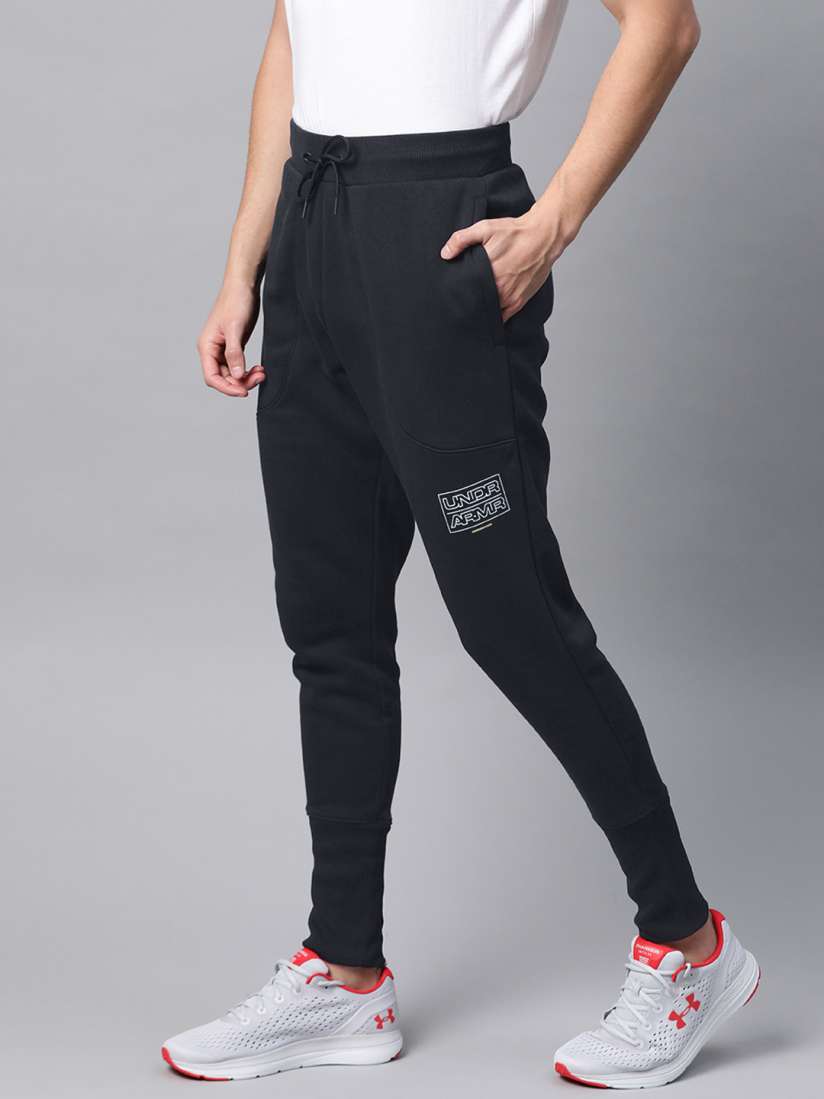 Buy UNDER ARMOUR Men Black Baseline Solid Fleece Joggers Track Pants for Men 12842400 Myntra