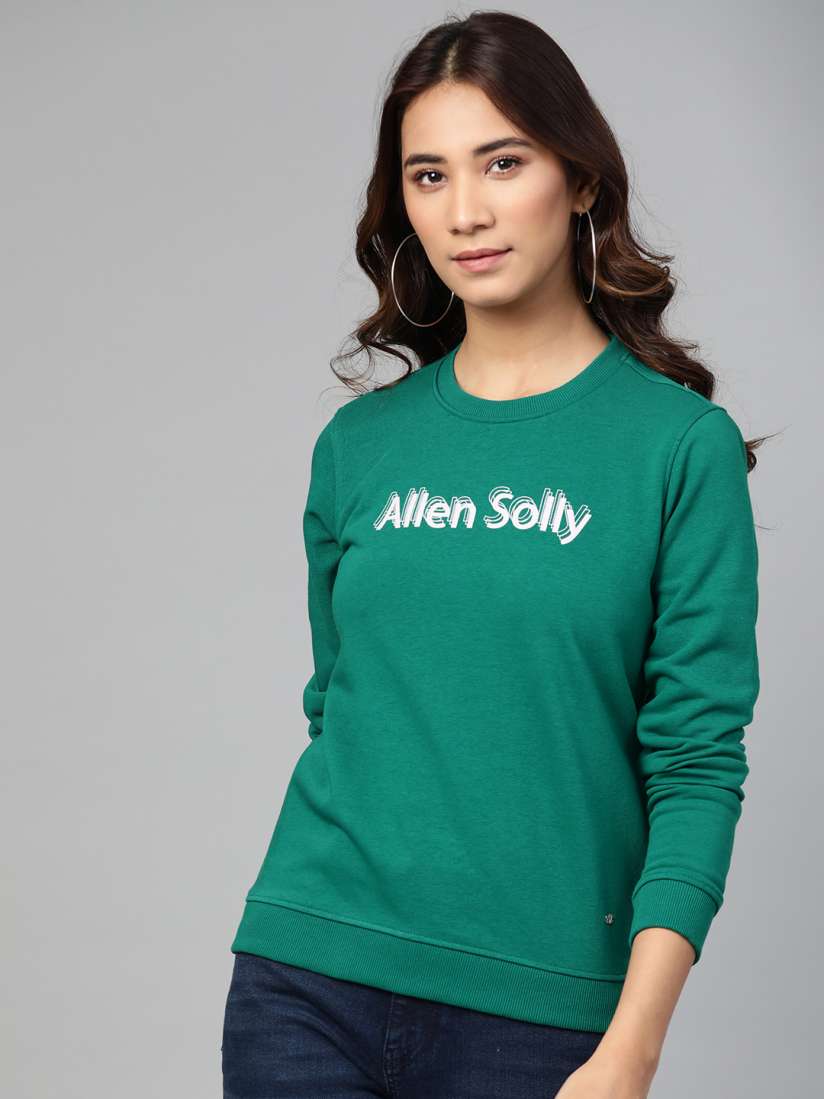 Buy Allen Solly Woman Green Brand Logo Printed Sweatshirt Sweatshirts for Women 12844464 Myntra
