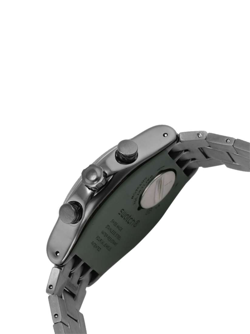 Buy Swatch Men Gunmetal Toned Irony Blackshiny Water Resistant Chronograph Watch YVM405G Watches for Men 12857582 Myntra