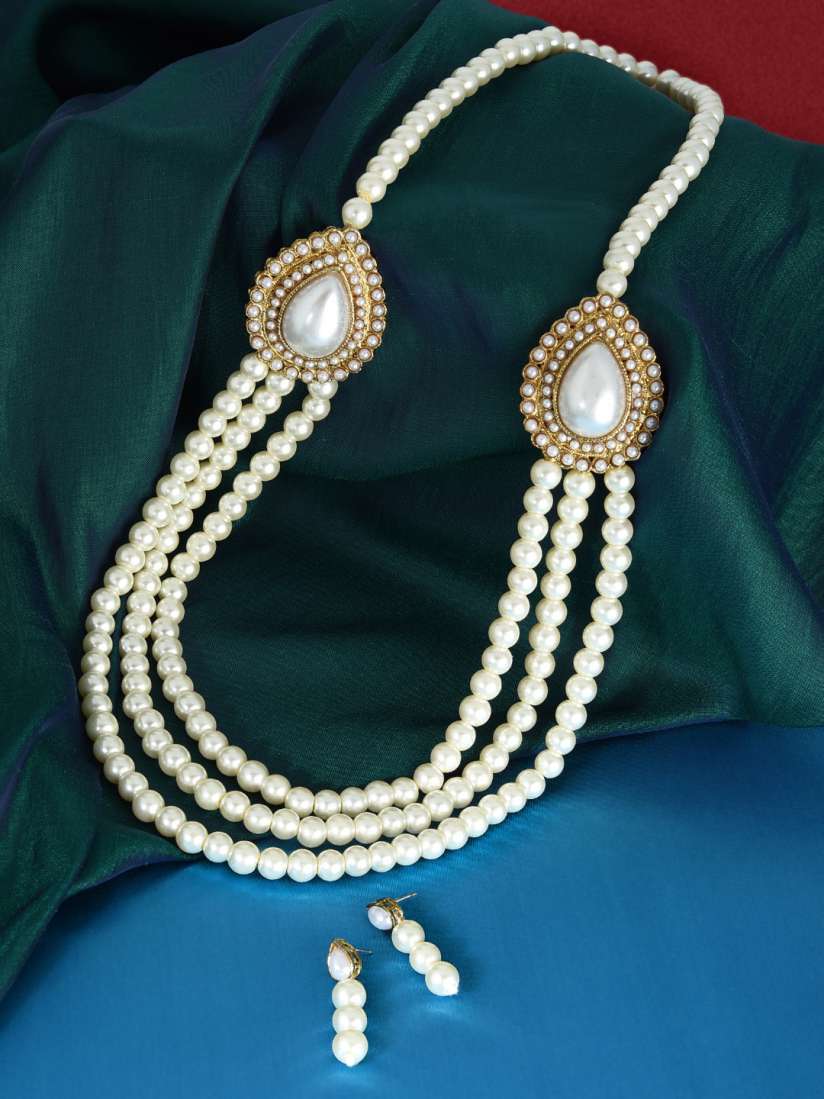 Buy Zaveri Pearls White Pearl Jewellery Set Jewellery Set for Women 12883362 Myntra