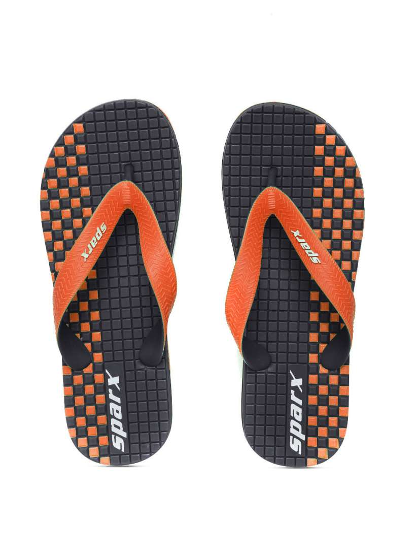 Buy Sparx Men Orange Black Printed Textured Flip Flops Flip Flops for Men 1288975 Myntra