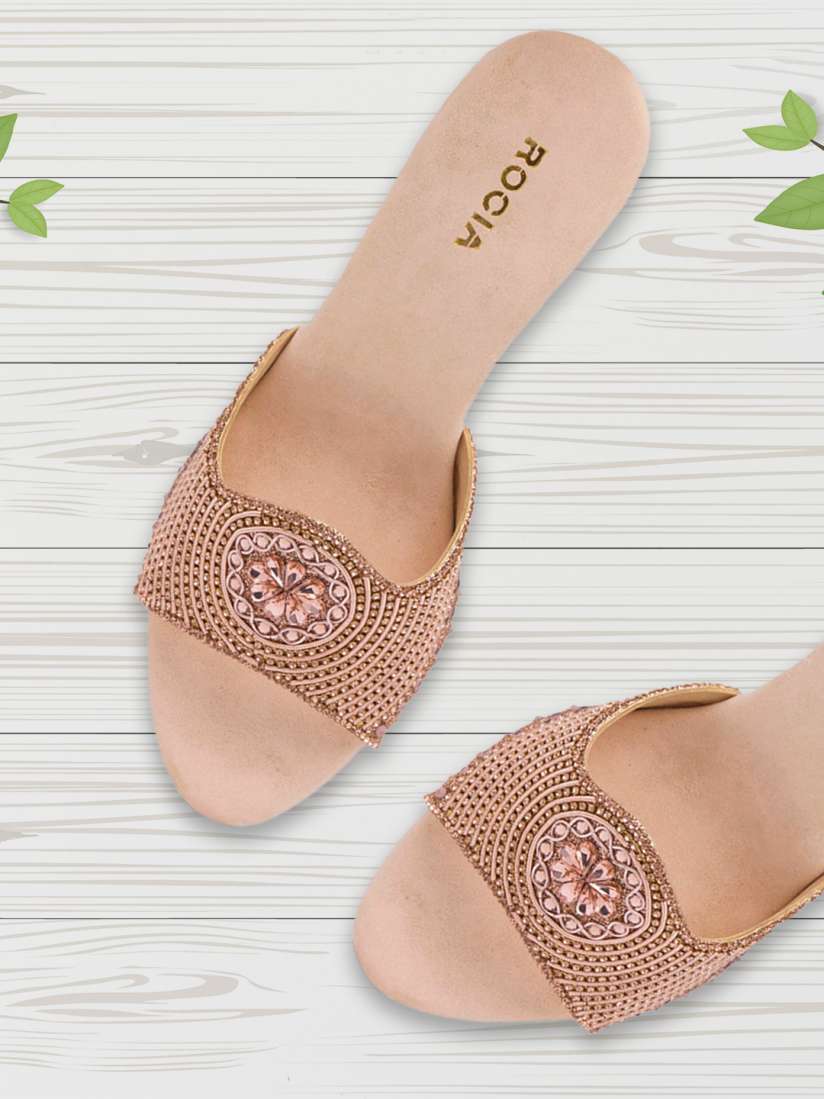 Buy Rocia Women Champagne Woven Design Sandals Heels for Women 12892666 Myntra