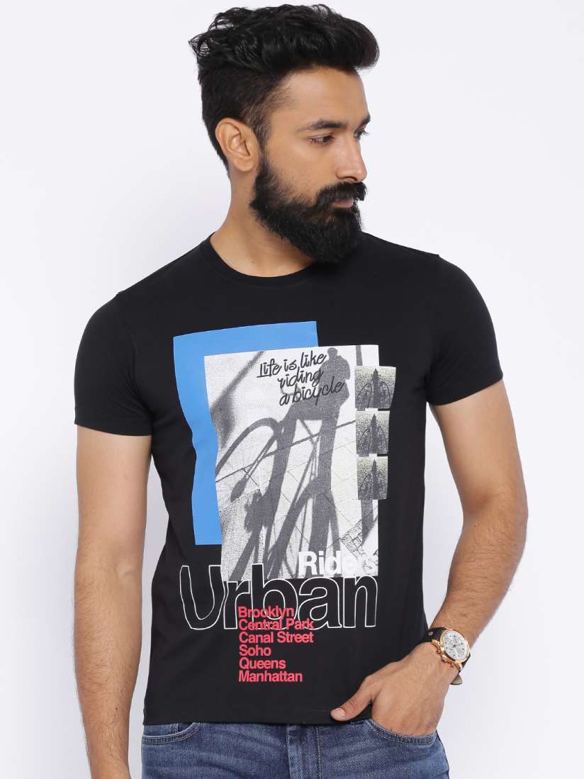 Buy Lee Black Printed T shirt Tshirts for Men 1289538 Myntra