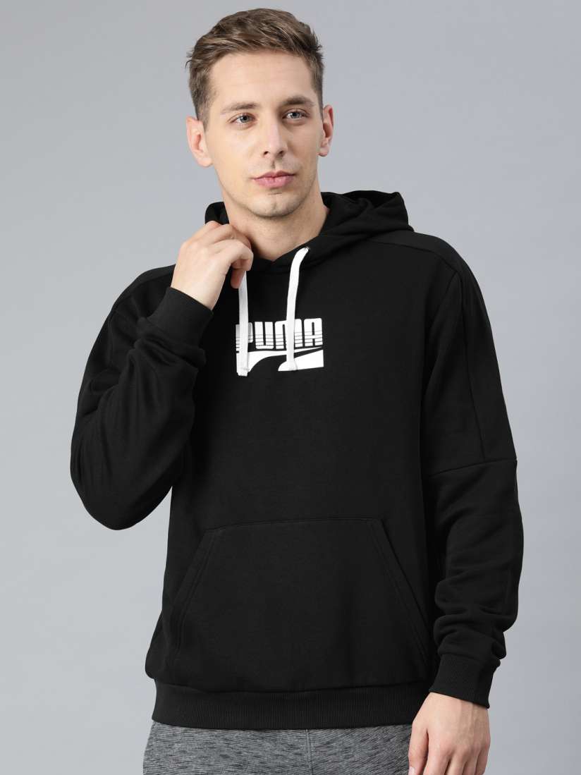 Buy Puma Men Black Brand Logo Printed Rebel Block Hoody FL Pullover Sweatshirt Sweatshirts for Men 12899788 Myntra