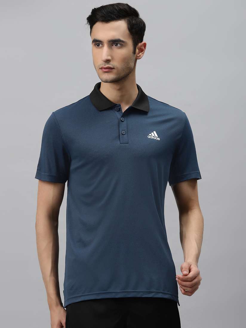 adidas navy blue polo t shirt