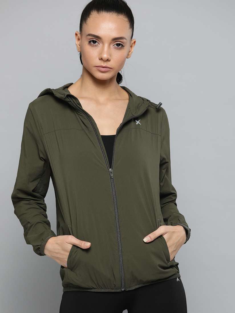 Buy HRX by Hrithik Roshan Women Olive Green Solid Sporty Jacket Jackets for Women 12907236 Myntra