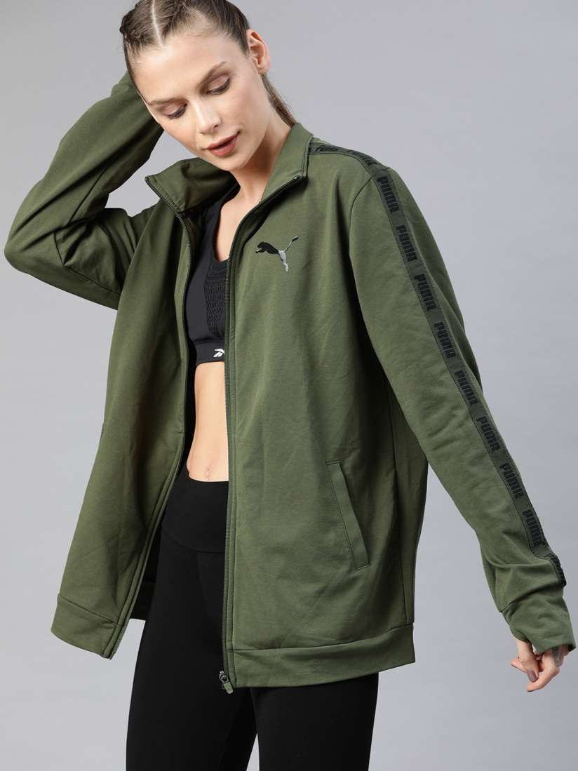 Buy Puma Women Olive Green Solid Rebel Track Jacket Jackets for Women 12914762 Myntra