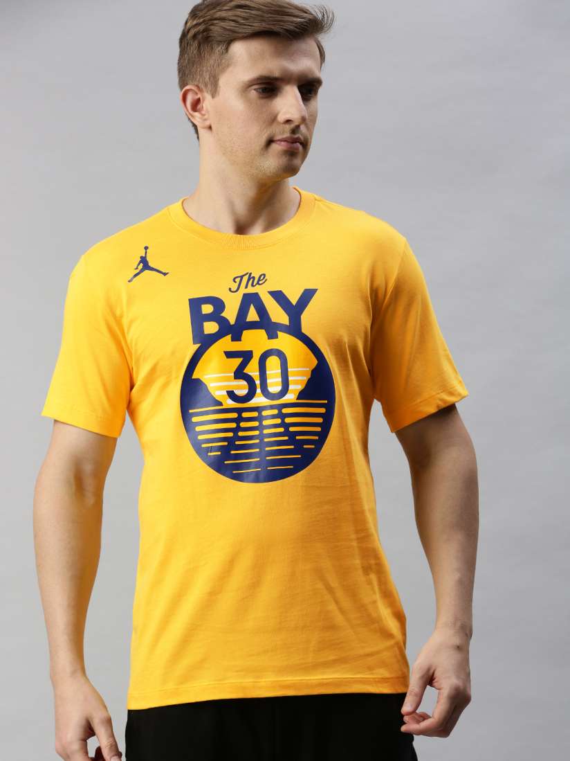 Buy Nike Men Mustard Yellow Printed Round Neck Basketball Pure Cotton T shirt Tshirts for Men 12916378 Myntra