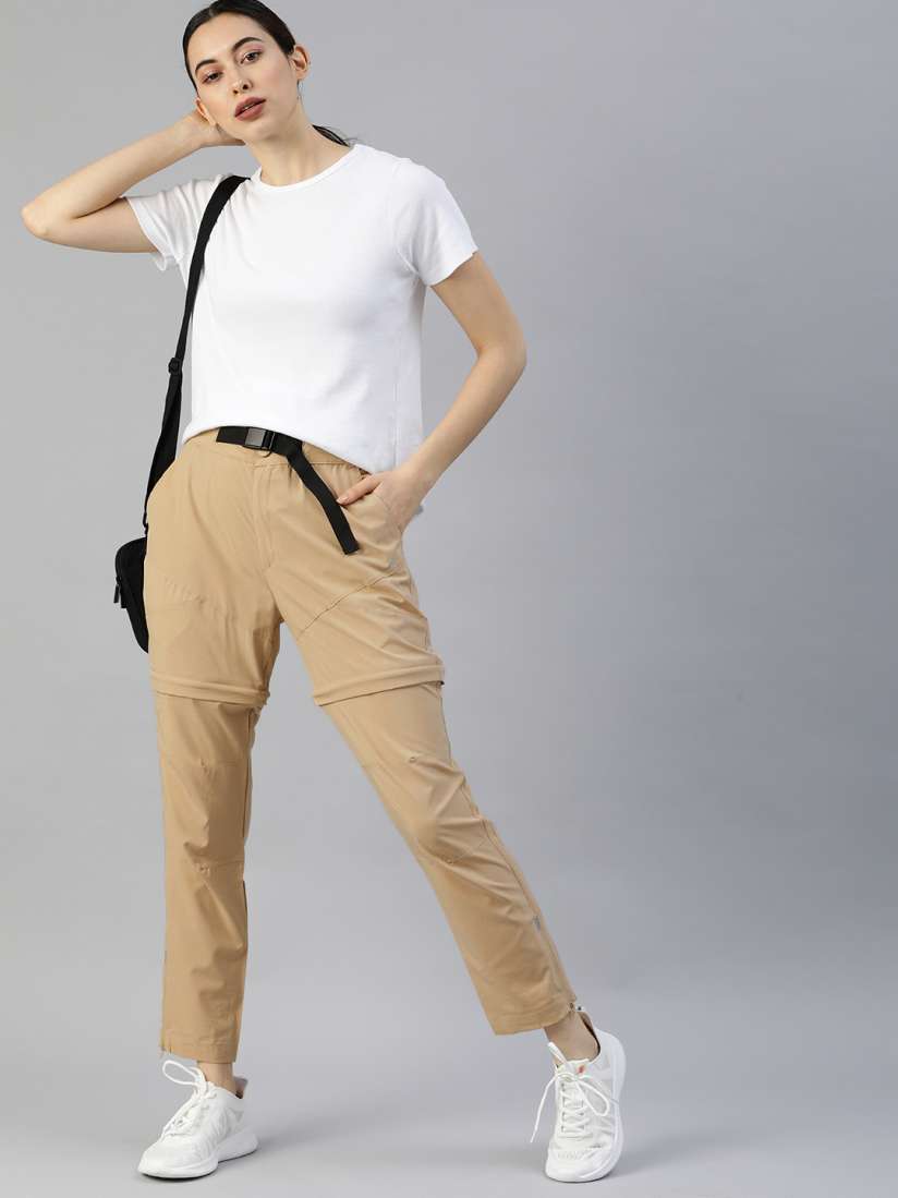 Buy HRX By Hrithik Roshan Women Beige Detachable Rapid Dry Antimicrobial Outdoor Trousers Trousers for Women 12919172 Myntra