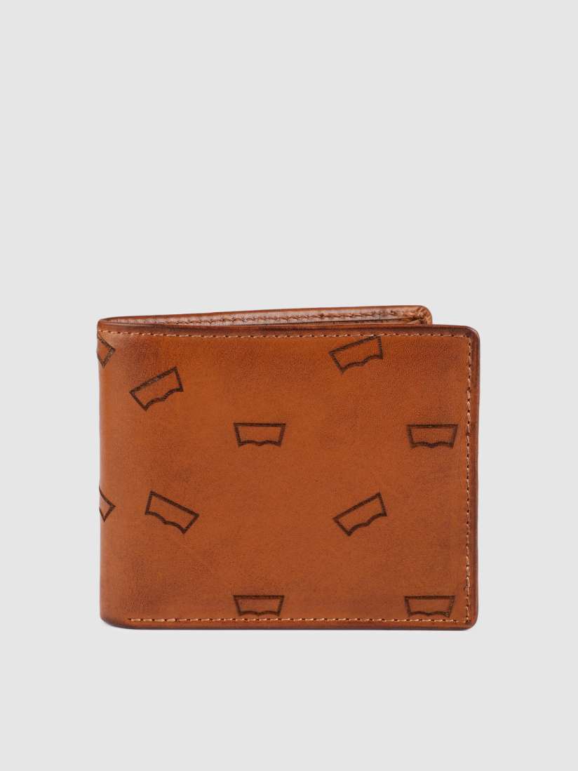 Buy Levis Men Brown Self Design Lazer Leather Two Fold Wallet Wallets for Men 12942690 Myntra