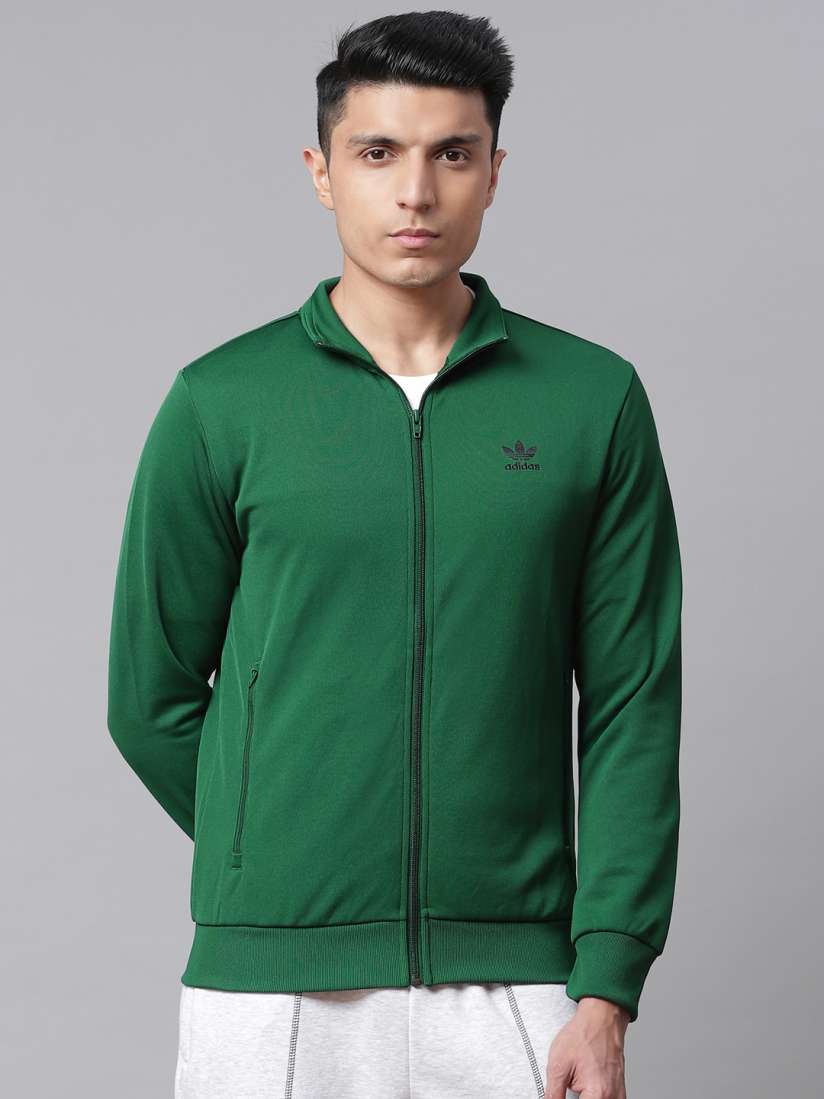 Buy ADIDAS Originals Men Green Trefoil Essentials Solid Track Jacket Jackets for Men 12944848 Myntra