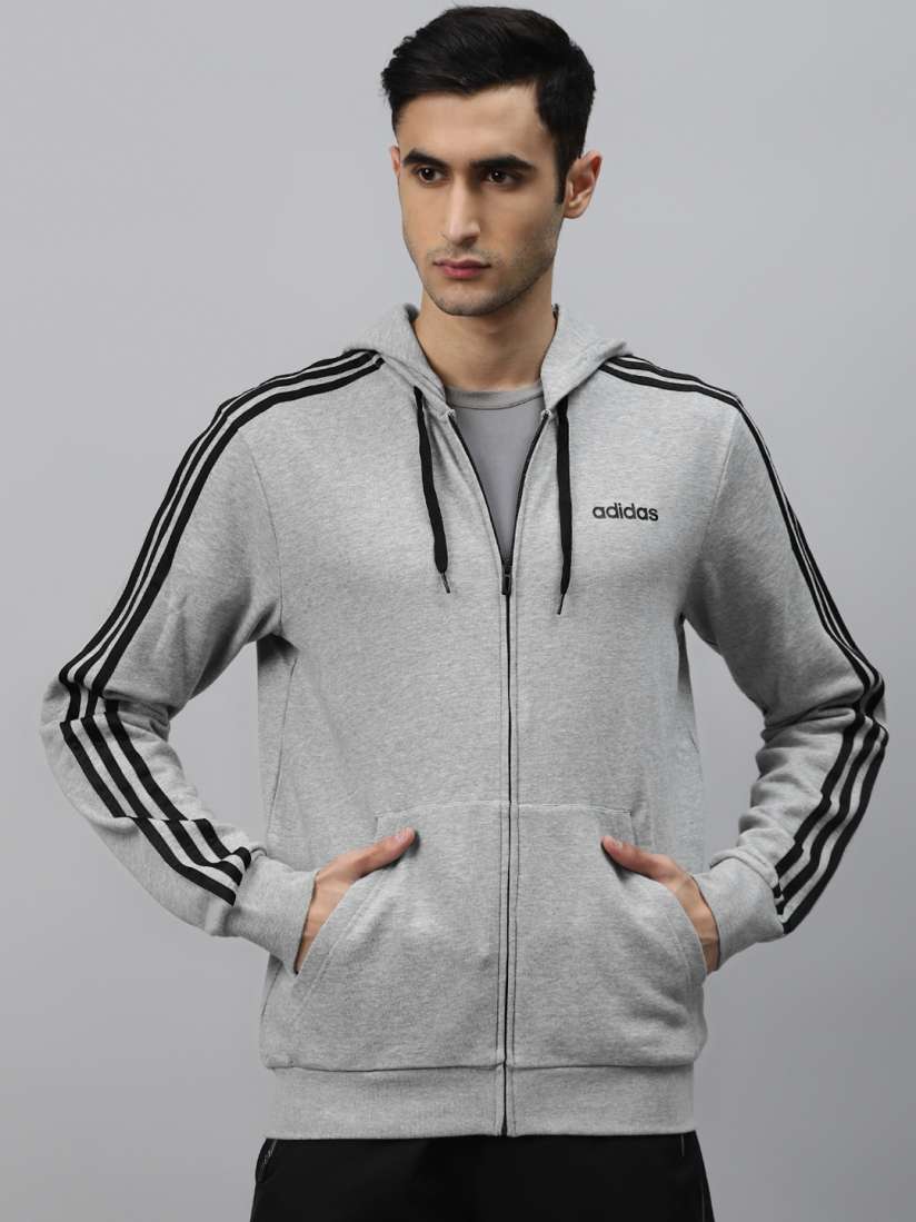 Adidas grey jacket with hood 2025