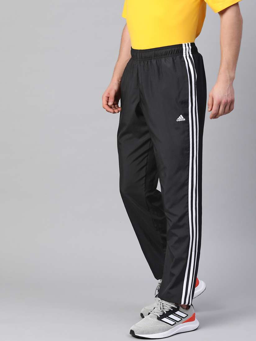 Buy ADIDAS Men Black Solid Track Pants With Side Stripe Track Pants for Men 12946274 Myntra