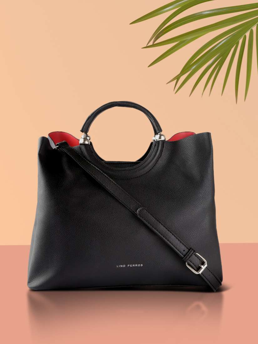 Buy Lino Perros Black Solid Handheld Bag Handbags for Women 12949886 Myntra