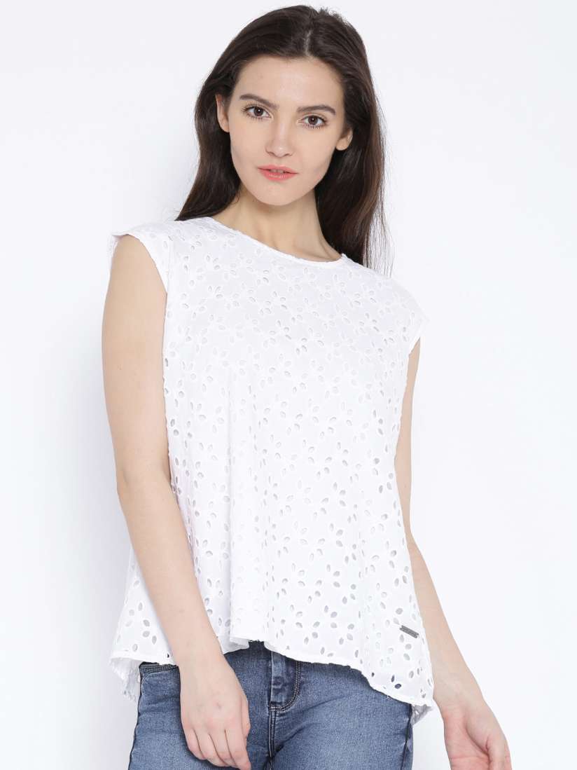 Buy Pepe Jeans White Top Tops for Women 1295112 Myntra