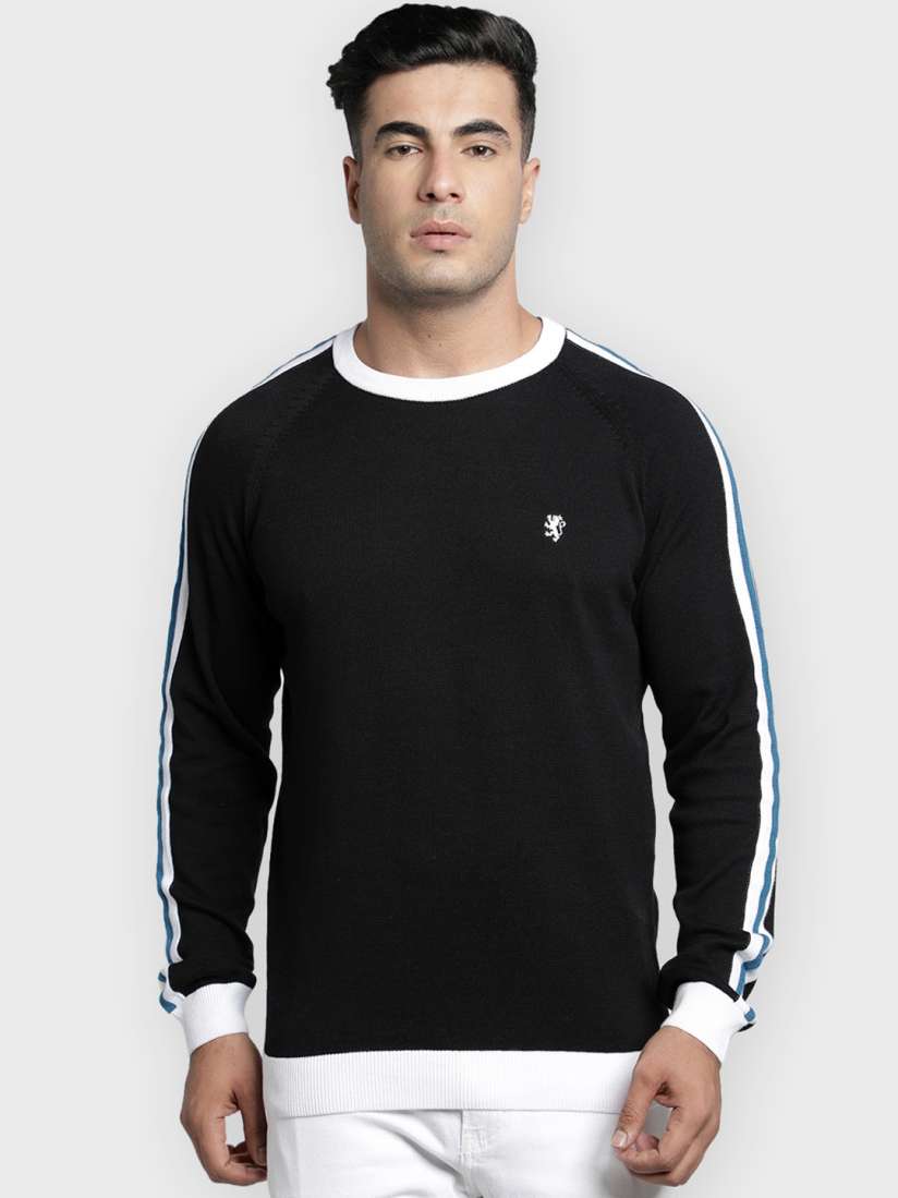 Buy Red Tape Men Black Striped Pullover Sweater Sweaters for Men 12955048 Myntra