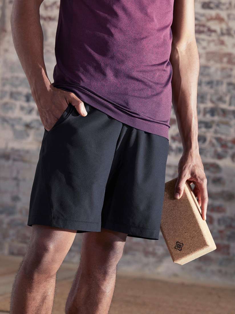 Buy Domyos By Decathlon Men Solid Black Woven Yoga Shorts Shorts for Men 12959192 Myntra