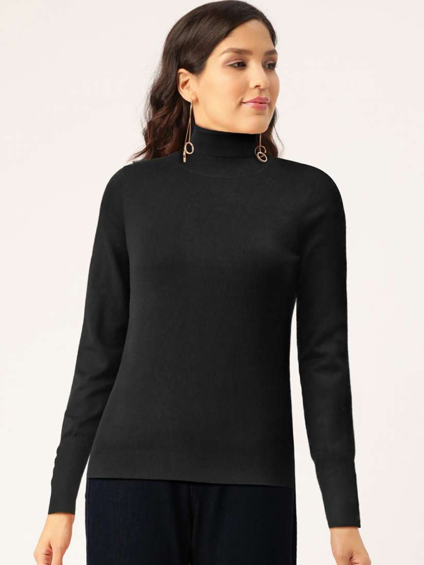 Buy Madame Women Black Solid Pullover Sweater Sweaters for Women 12977256 Myntra