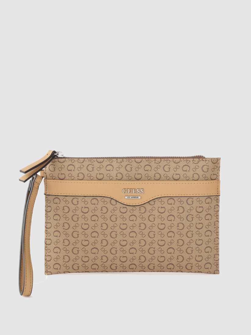 Guess brown leather purse sales