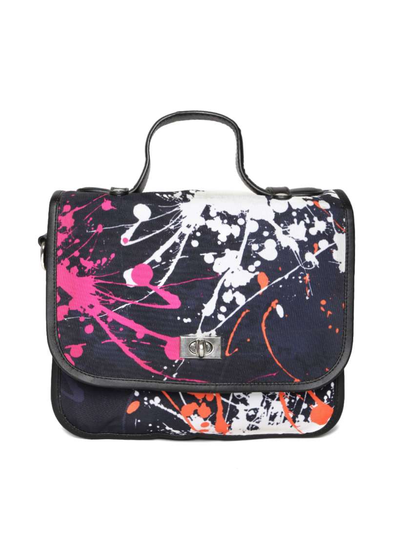 Buy Satya Paul Black Printed Sling Bag with Sling Strap Handbags for Women 1299745 Myntra