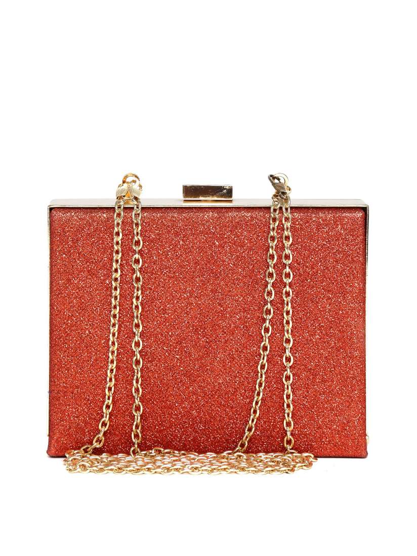 Buy Satya Paul Red Shimmer Box Clutch with Chain Strap Clutches for Women 1299908 Myntra