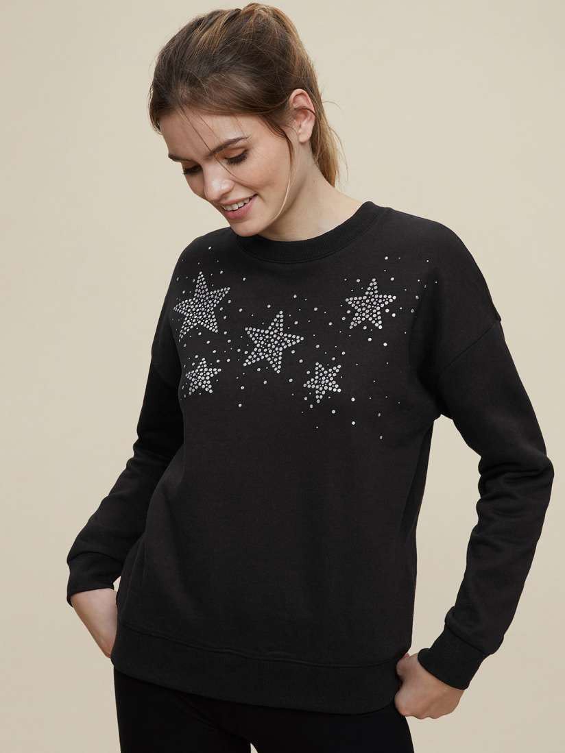 Star print sweatshirt womens 2025