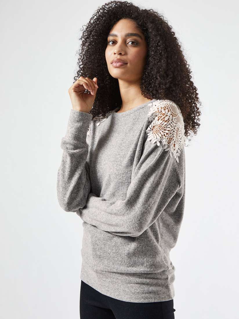 Buy DOROTHY PERKINS Women Grey Melange Solid Sweatshirt Sweatshirts for Women 13004972 Myntra