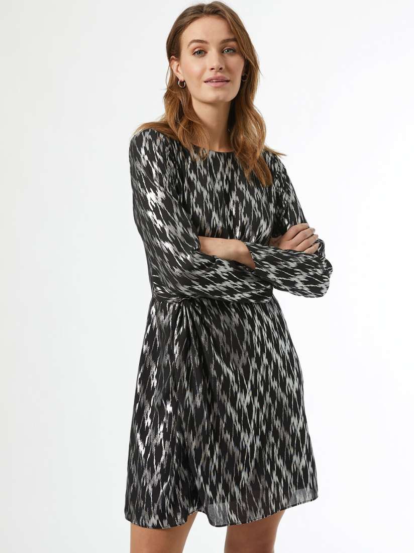 Buy DOROTHY PERKINS Women Black Silver Printed A Line Dress Dresses for Women 13005040 Myntra