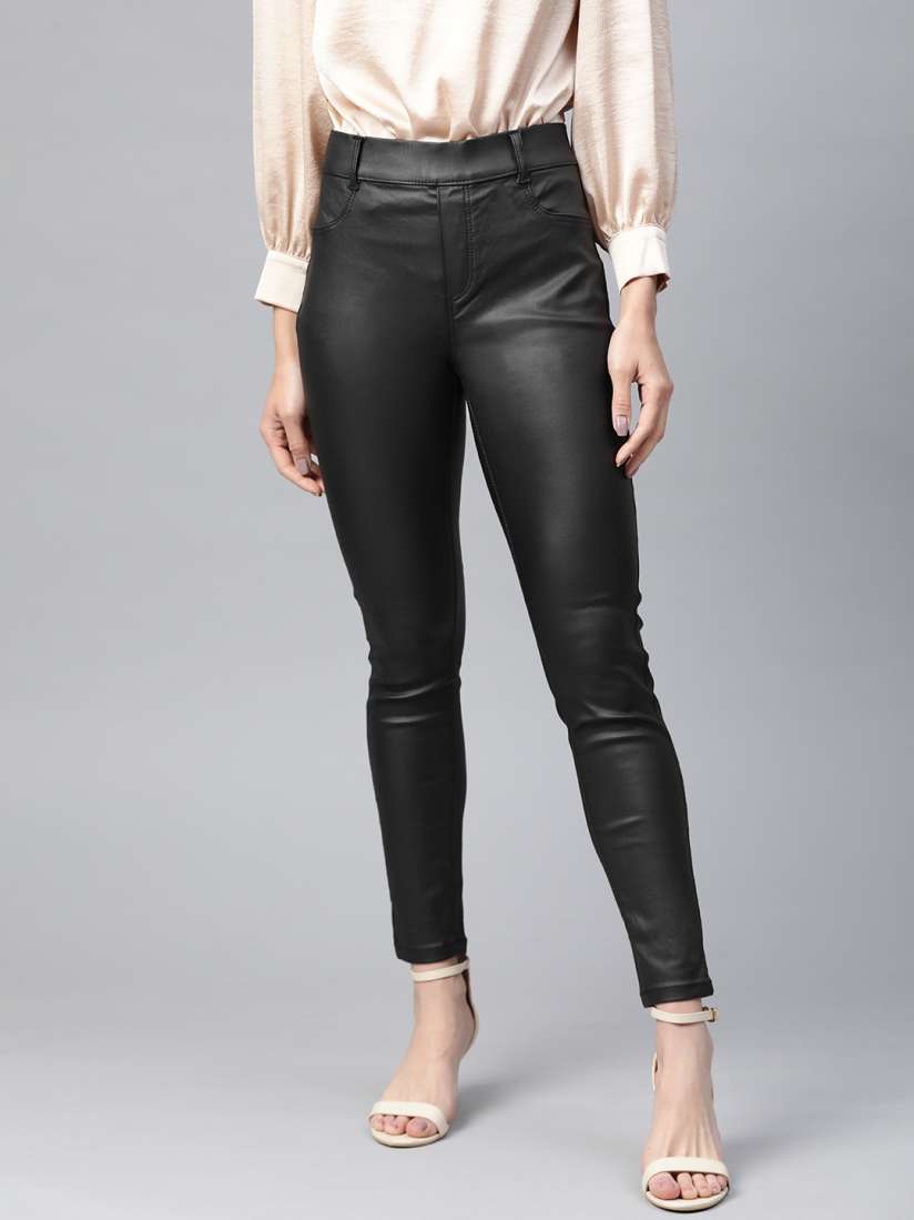 Buy DOROTHY PERKINS Women Black Eden Fit Coated Treggings Jeggings for Women 13005046 Myntra