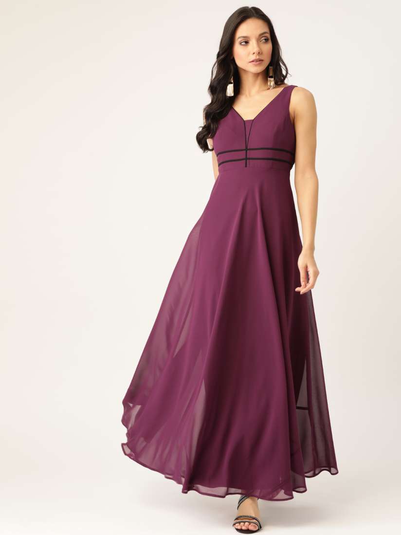 Wine coloured maxi dress hot sale