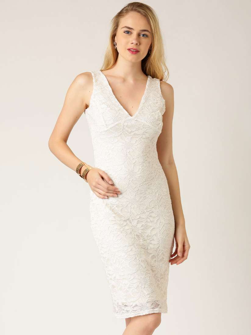 Quiz cream lace dress hotsell