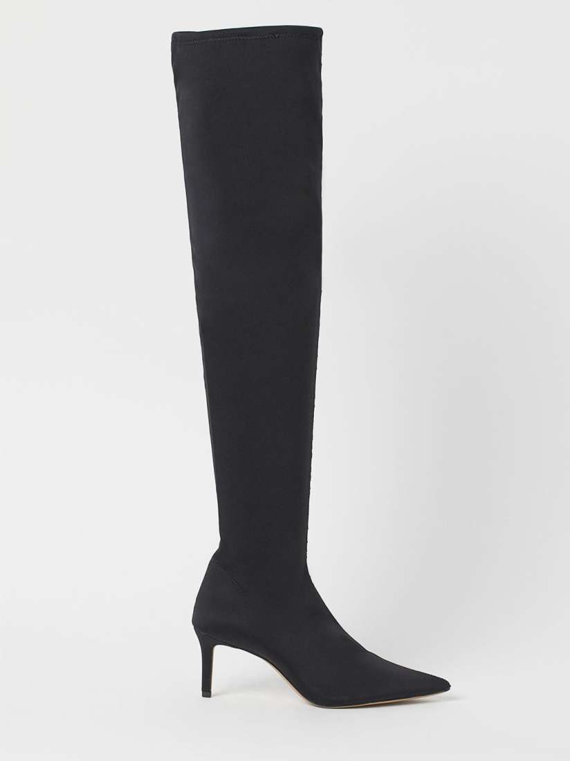Buy H M Women Black Thigh High Sock Boots Boots for Women 13015344 Myntra