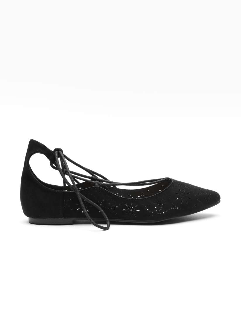 Buy New Look Women Black Laser Cut Flat Shoes Flats for Women 1302064 Myntra