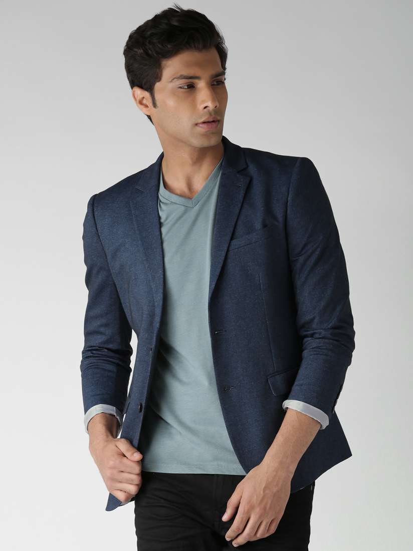 Buy New Look Navy Single Breasted Slim Fit Smart Casual Blazer Blazers for Men 1302071 Myntra