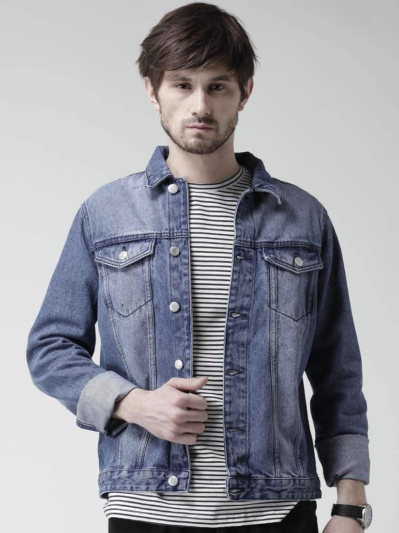 Buy New Look Blue Washed Denim Jacket Jackets for Men 1302093 Myntra