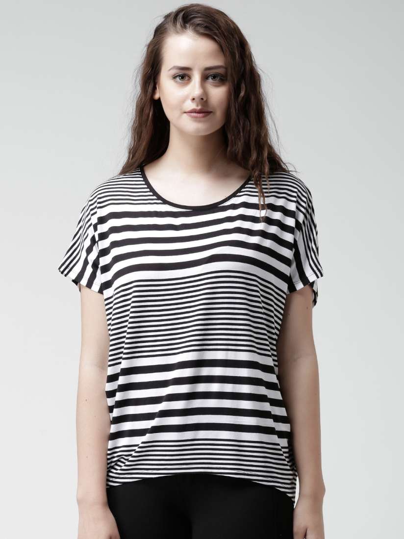 Buy New Look White Black Striped Top Tops for Women 1302187 Myntra