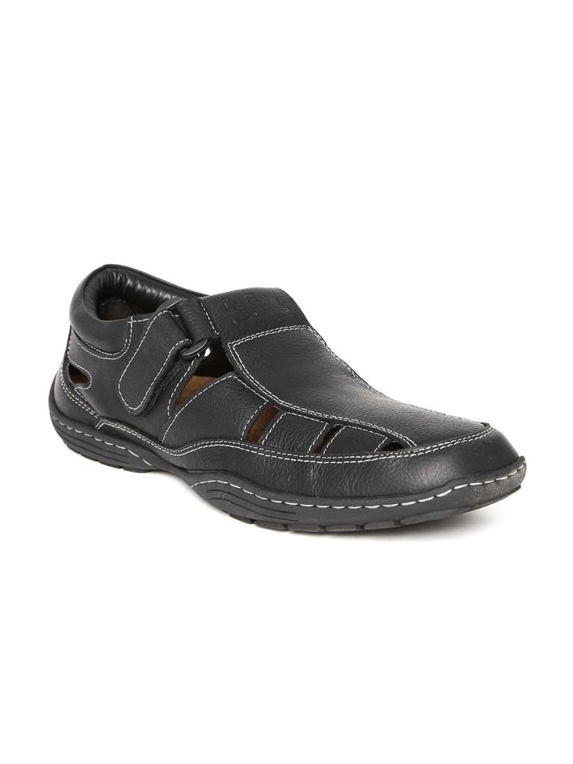 Buy Lee Cooper Men Black Genuine Leather Sandals Sandals for Men 1302413 Myntra