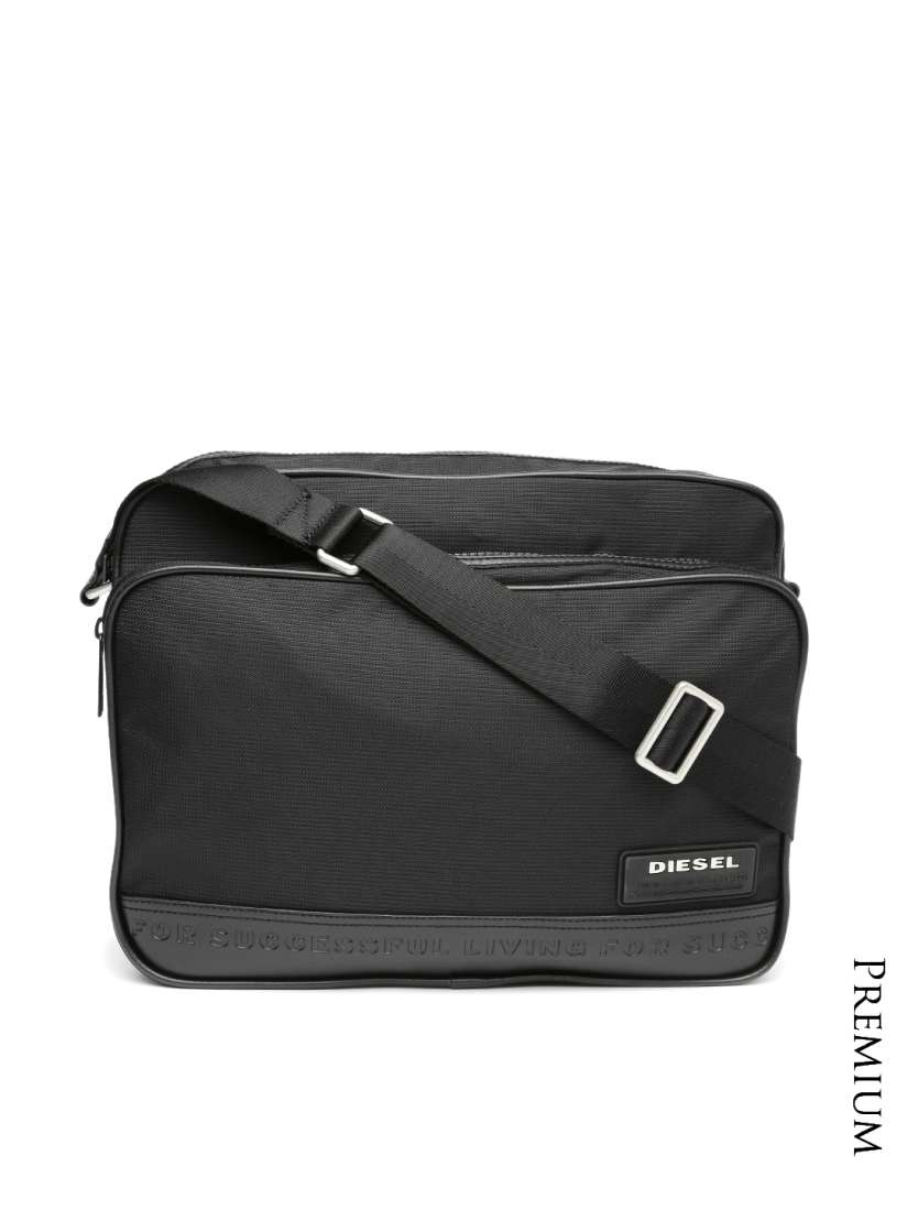 Buy DIESEL Men Black Laptop Messenger Bag Messenger Bag for Men 1302835 Myntra
