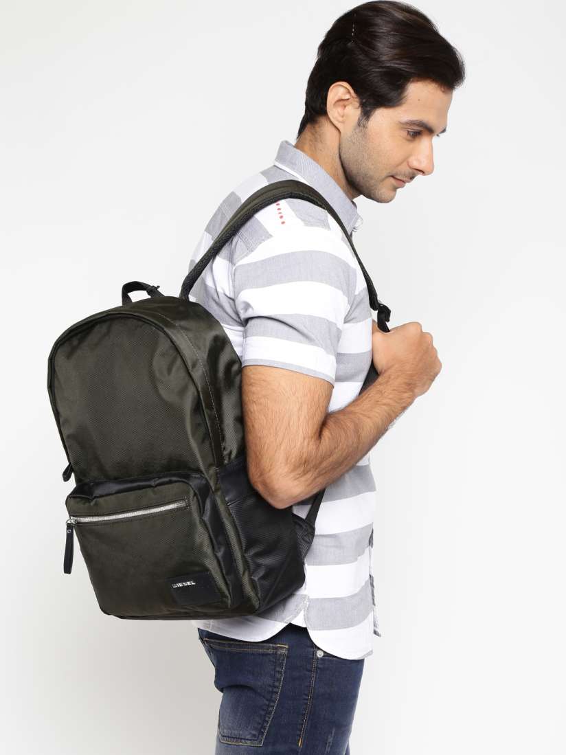 Buy DIESEL Men Dark Green Black Laptop Backpack Backpacks for Men 1302840 Myntra